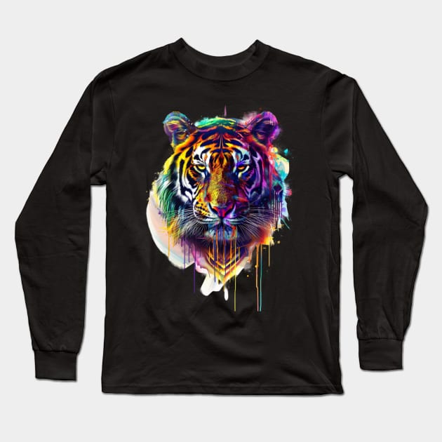 Tiger Color Recognition Long Sleeve T-Shirt by Creative feather